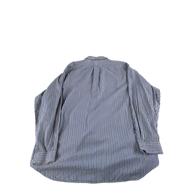 Mens Ralph Lauren Classic ButtonUp Shirt White W/Blue & Black Stipes Size Xl