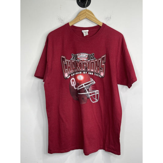 2008 Oklahoma Sooners Red T-shirt Big 12 Championship Size X-Large