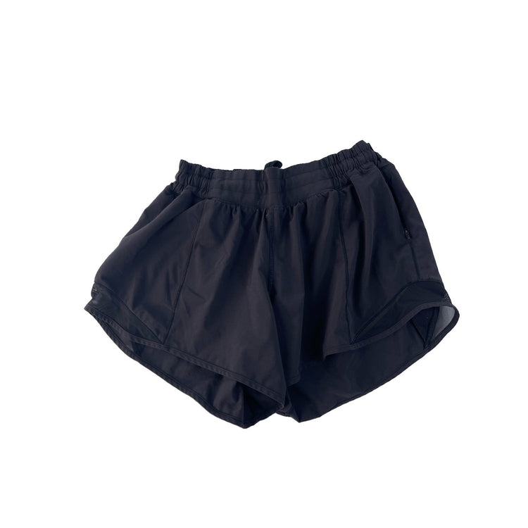 Womens Lululemon Black Elastic Waist Gym Training Athletic Shorts SIZE 2