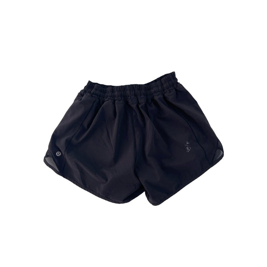 Womens Lululemon Black Elastic Waist Gym Training Athletic Shorts SIZE 2