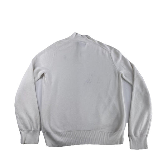 Mens Polo Ralph Lauren Size Medium White Knitted Quarter Zip Sweater