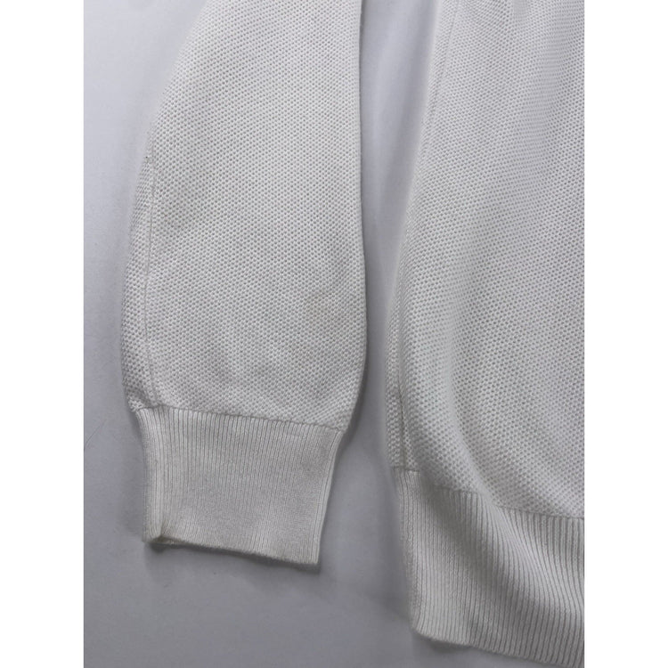 Mens Polo Ralph Lauren Size Medium White Knitted Quarter Zip Sweater