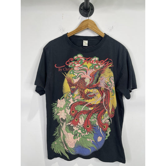 Vintage/Y2k Ed Hardy Christian Audigier Black Rhinestone T-shirt Sz Medium
