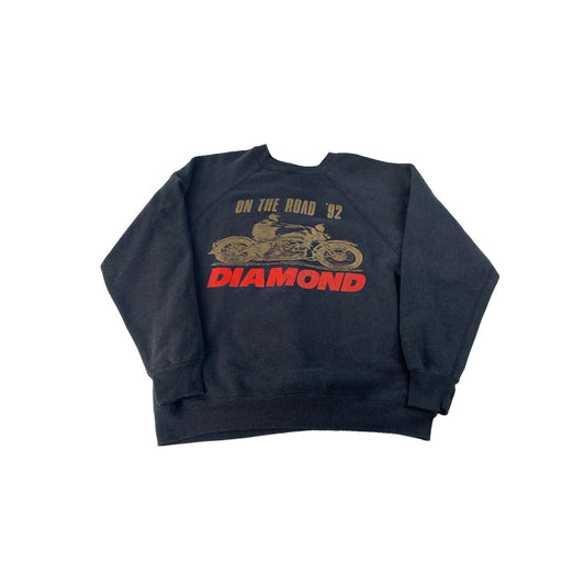 Men Vintage 1992 Diamond "On The Road" Motorcycle Graphic Sweatshirt Size L