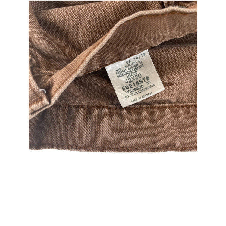 Mens Genuine Dickies Brown Canvas Carpenter Pants Size 42x30