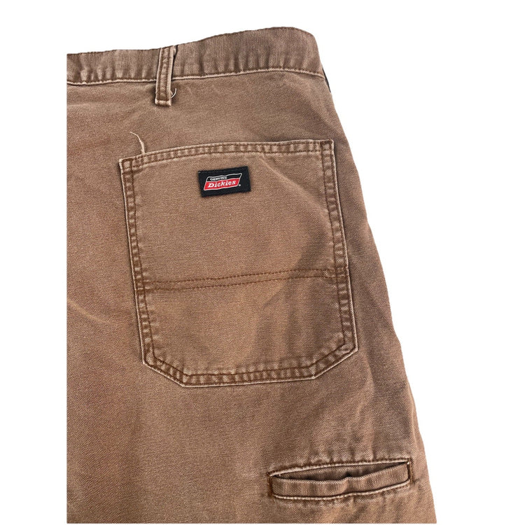 Mens Genuine Dickies Brown Canvas Carpenter Pants Size 42x30