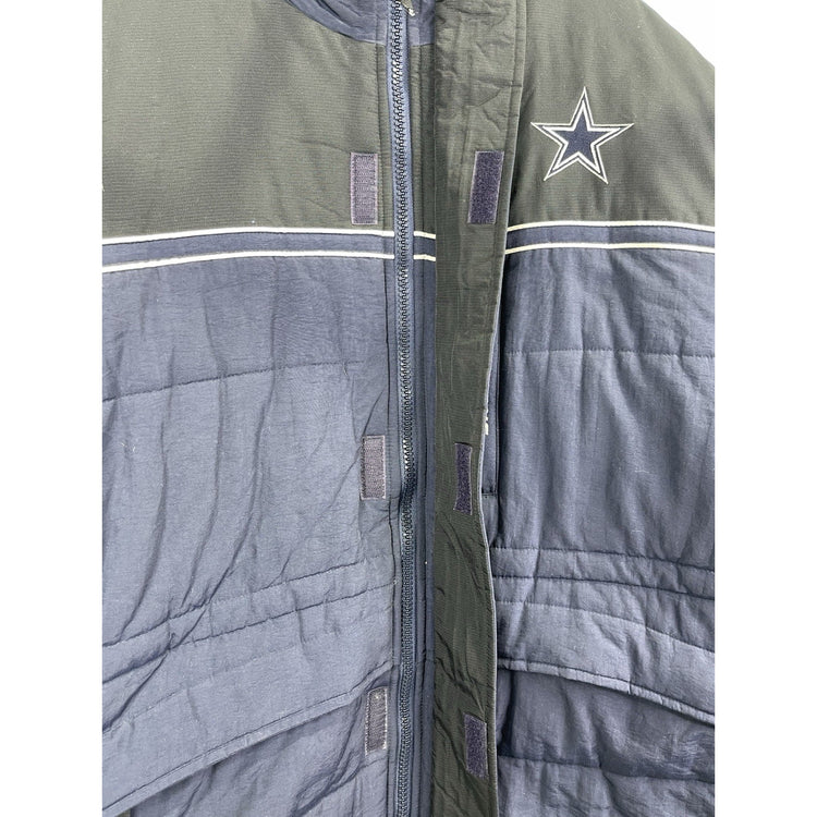 Dallas Cowboys Reebok NFL Vintage Puffer Coat Jacket Size Men's Large