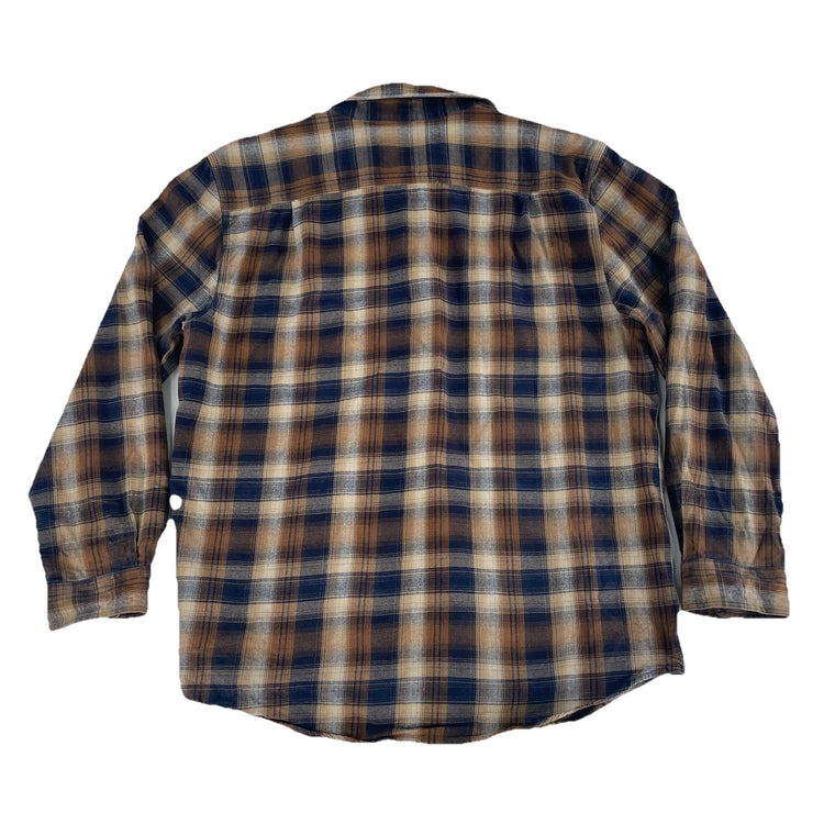 Mens Carhartt Multicolor Plaid Button-Up Flannel Size L