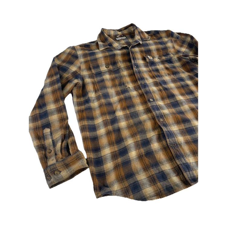 Mens Carhartt Multicolor Plaid Button-Up Flannel Size L