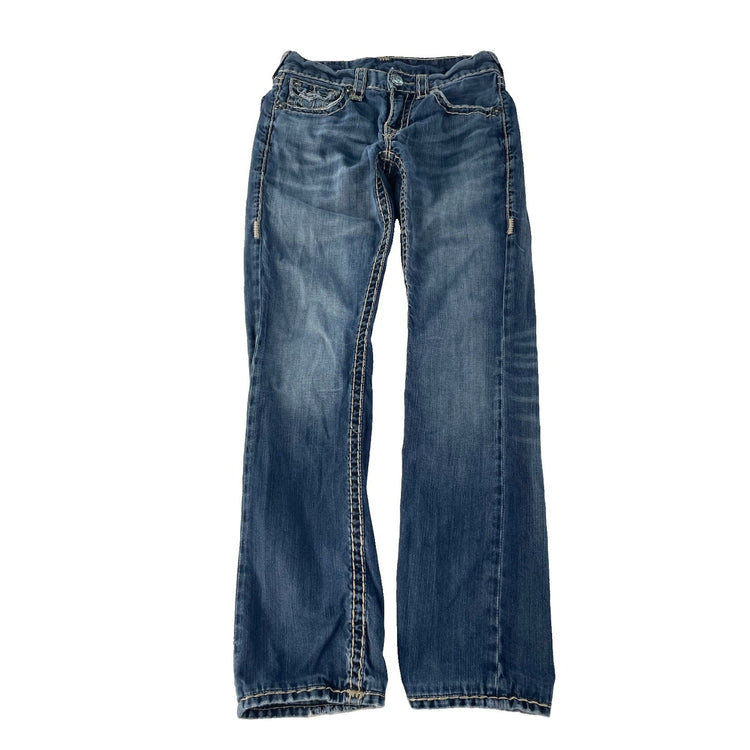 Men Vintage True Religion Super T Rope Stitch Flap Pocket Straight Jeans Size 29