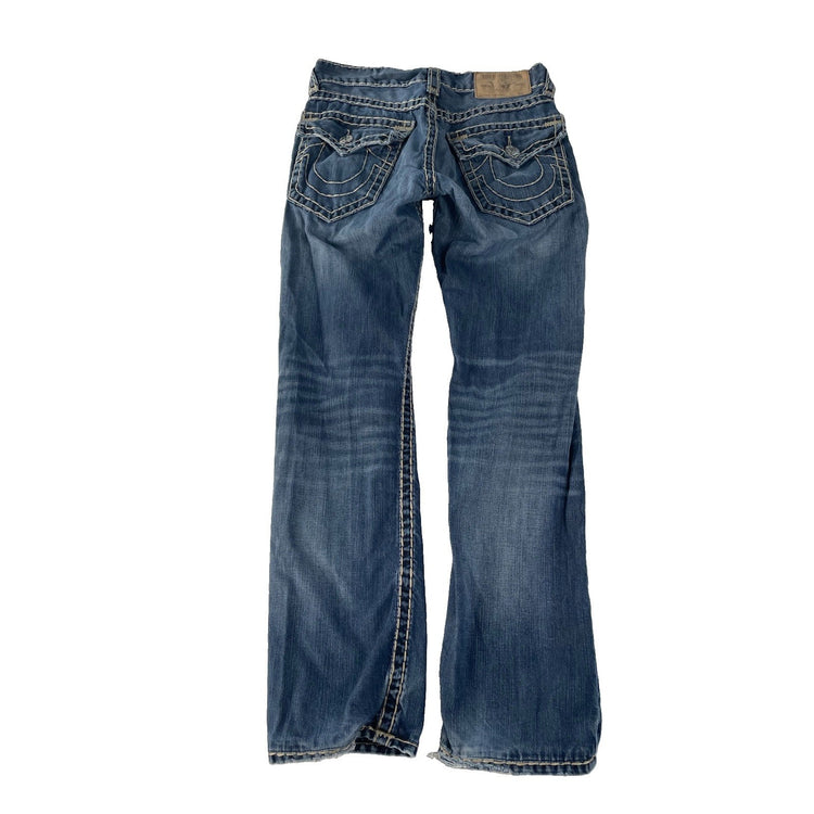 Men Vintage True Religion Super T Rope Stitch Flap Pocket Straight Jeans Size 29