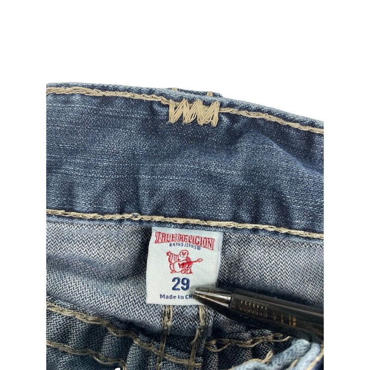 Men Vintage True Religion Super T Rope Stitch Flap Pocket Straight Jeans Size 29