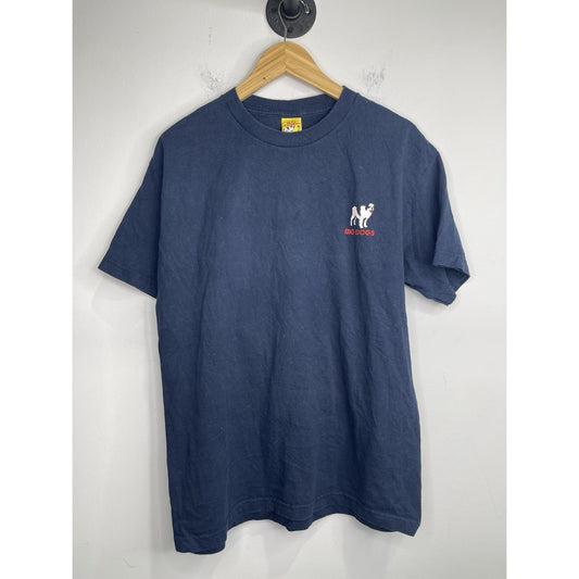 Men’s Vintage Big Dogs Navy Blue ‘Fishing At The Crack Of Dawn’ T Shirt Sz L