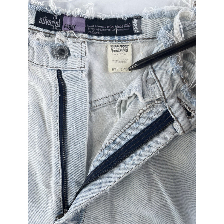 Mens Vintage Levis SilverTab Baggy Fit Light Wash Jeans Size 32x32