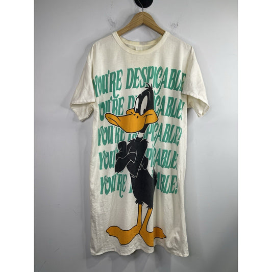 Adult Vintage Daffy Duck Shirt OS Sleep Warner Bros Cartoon Despicable Sz XL