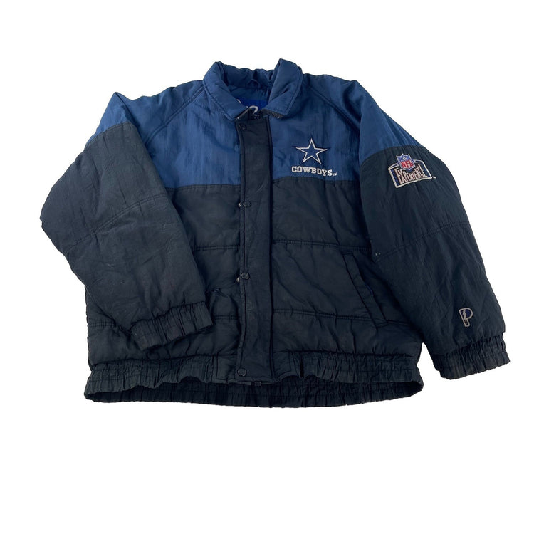 Mens Vintage Dallas Cowboys Pro Player Puffer Jacket Size XL Flawed