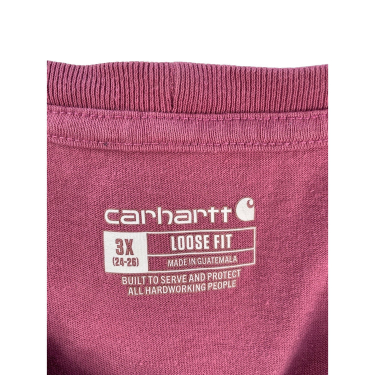 Mens Carhartt Magenta Pink Loose Fit Short Sleeve Pocket T Shirt Size 3X