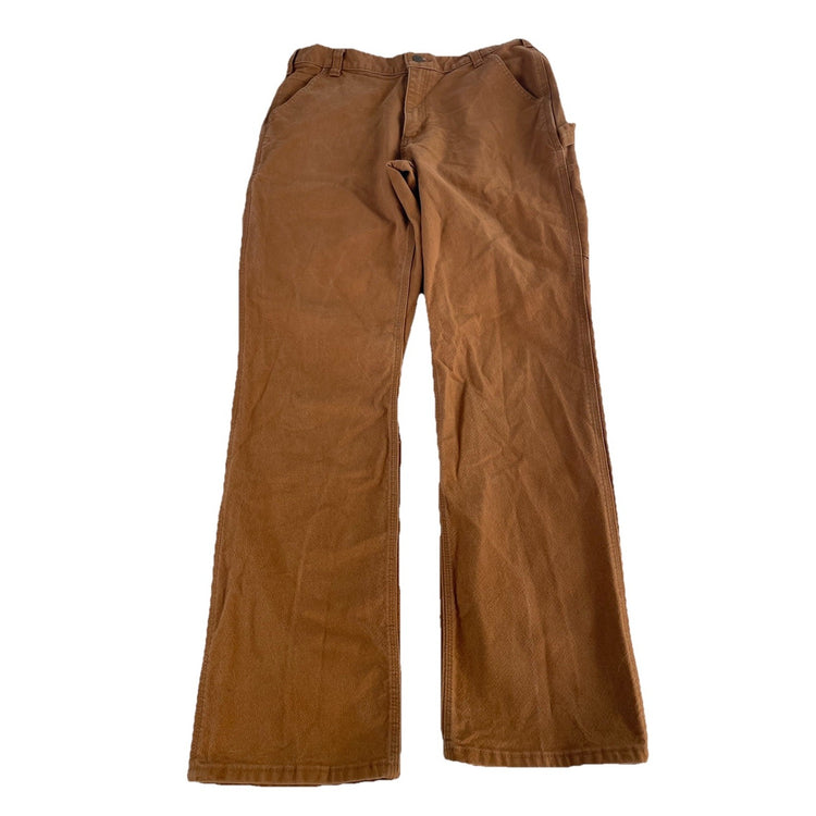 Mens Carhartt Dark Orange Canvas Carpenter Pants Size 34x34