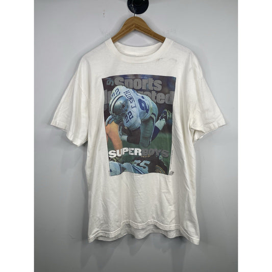 MENS VTG EMMITT SMITH DALLAS COWBOYS SPORTS ILLUSTRATED 90S GRAPHIC TEE SZ XL