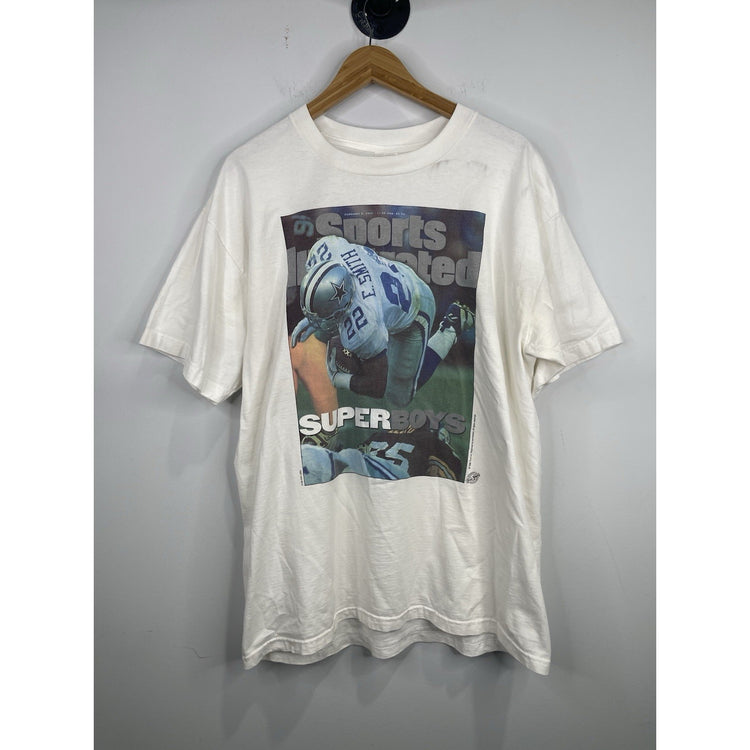 MENS VTG EMMITT SMITH DALLAS COWBOYS SPORTS ILLUSTRATED 90S GRAPHIC TEE SZ XL