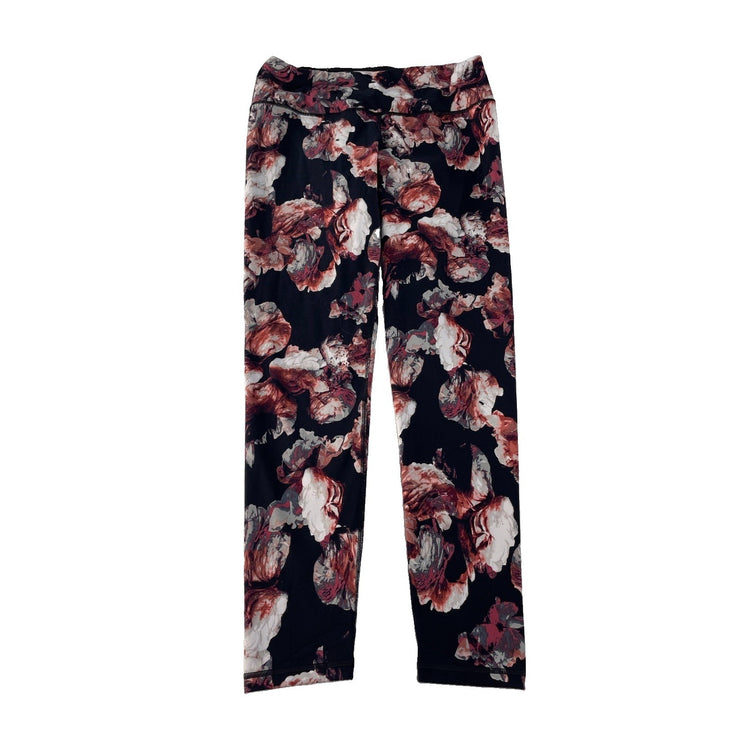 Womens Victroria Sport Black & Pink Floral Print Leggings Size Large