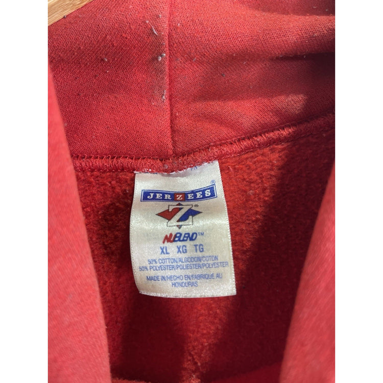 Men’s Red Distressed Arkansas Razorbacks Hoodie Sweatshirt Sz XL