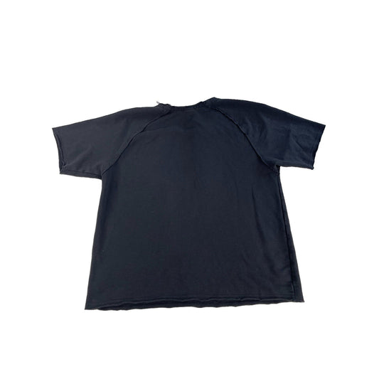 Mens Gymshark Washed Black Raw Edge Distressed Lifting Club Cut Off Shirt SizeXL