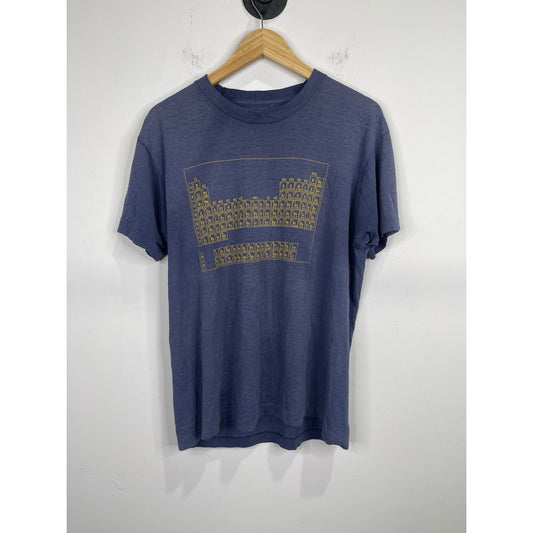 Vintage Men’s Blue Periodic Table Graphic Lightwieight Single Stitch TShirt Sz L