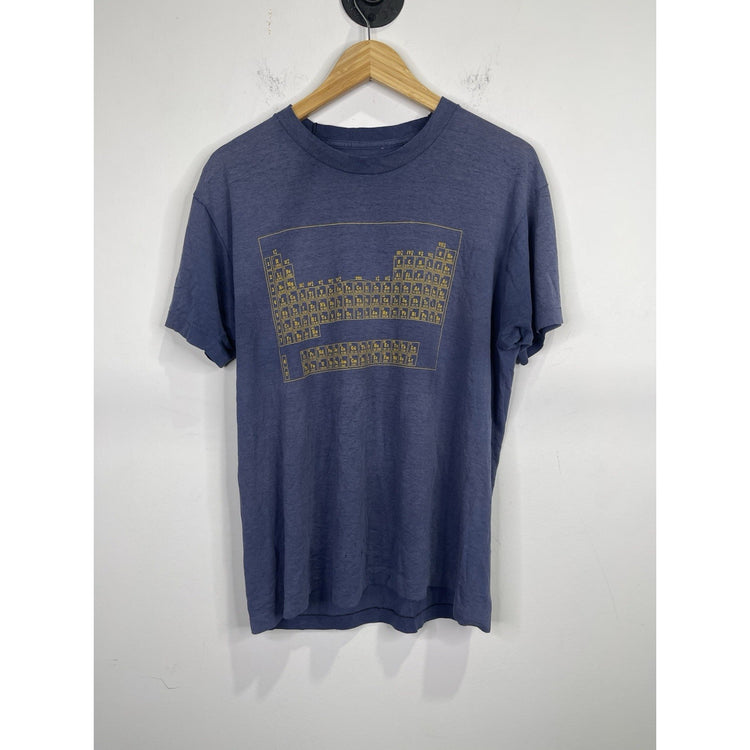 Vintage Men’s Blue Periodic Table Graphic Lightwieight Single Stitch TShirt Sz L