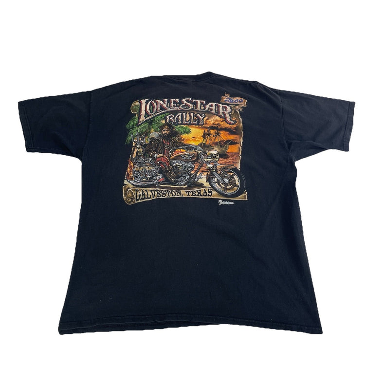 Mens Anvil Basic Black Lone star Rally Graphic T-Shirt Size 3Xl