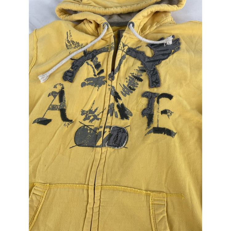 Mens Y2K American Eagle Yellow Zip Up Jacket Size 2XL
