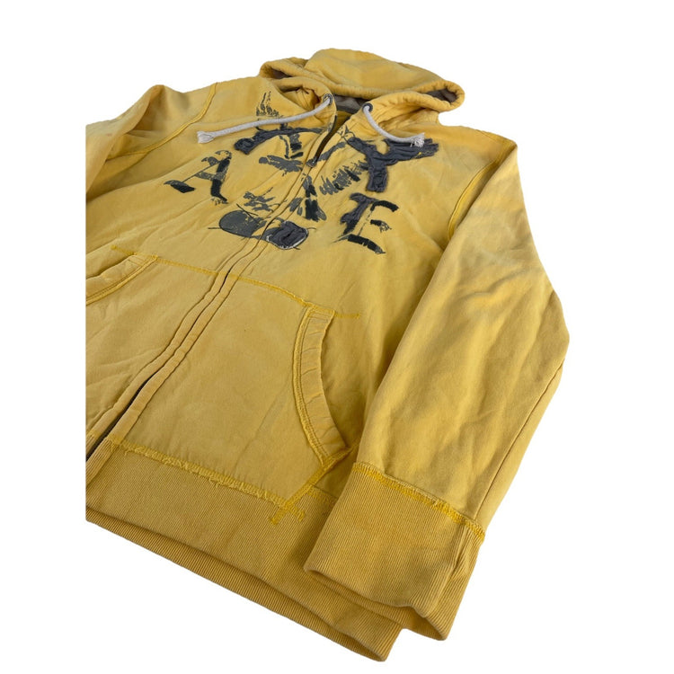 Mens Y2K American Eagle Yellow Zip Up Jacket Size 2XL