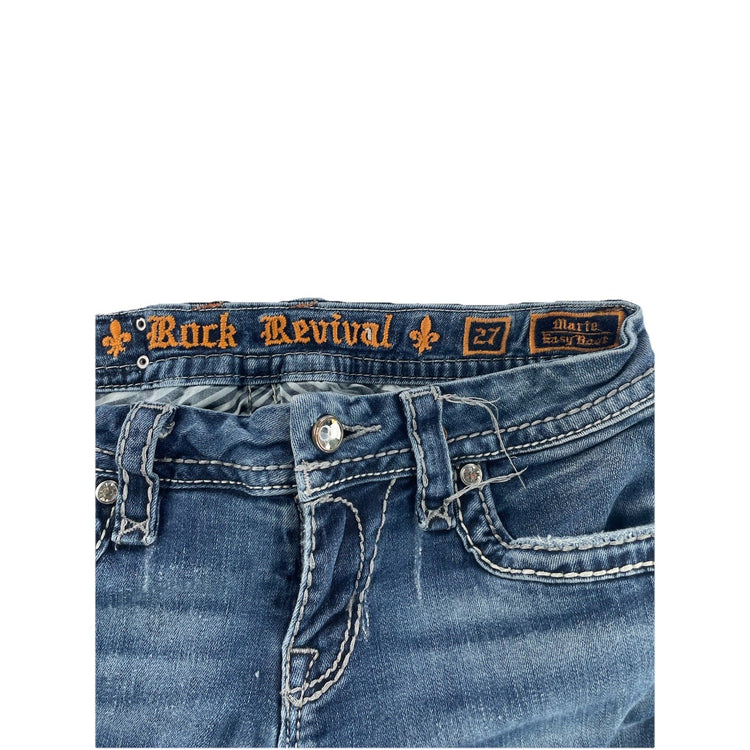 Women’s Men’s Rock Revival Marie | Easy Bootcut Blue Jeans Size 27