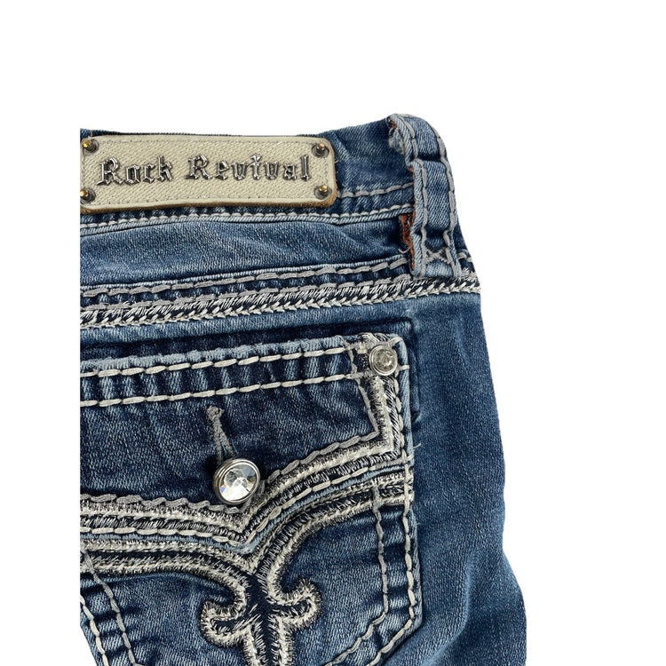Women’s Men’s Rock Revival Marie | Easy Bootcut Blue Jeans Size 27