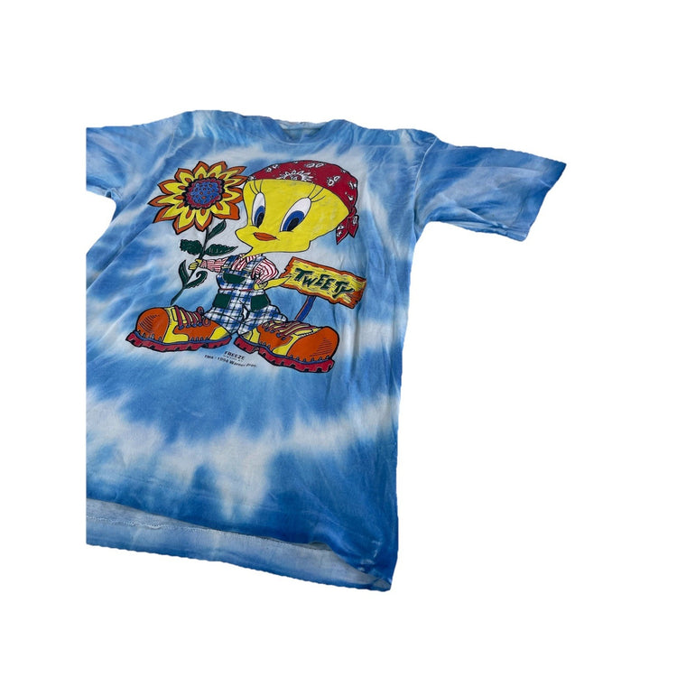 Mens Blue Tye Die Tweety Cartoon Graphic Tee Size Xl