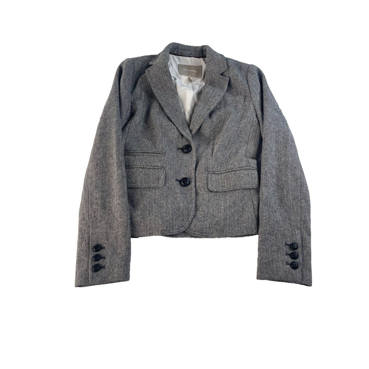 Women's Banana Republic Gray Herringbone Blazer Jacket Size 00P