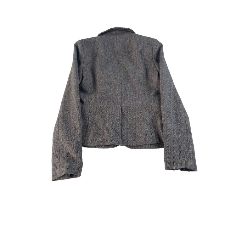 Women's Banana Republic Gray Herringbone Blazer Jacket Size 00P