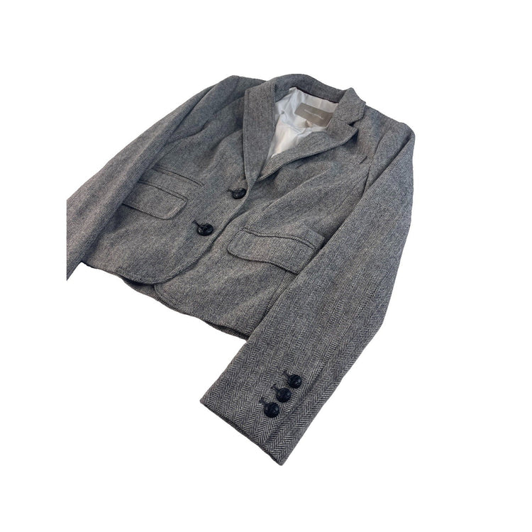 Women's Banana Republic Gray Herringbone Blazer Jacket Size 00P