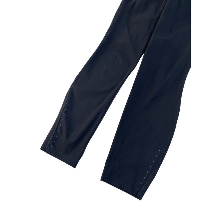 Womens Lululemon Solid Black Mid-Rise Ankle Leggings W Pockets Size 2