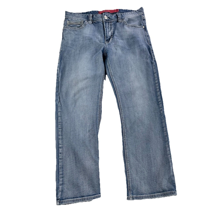Mens Rock&Roll Double Barrel Straight Leg Lightwash Blue Jeans Sized 34x30
