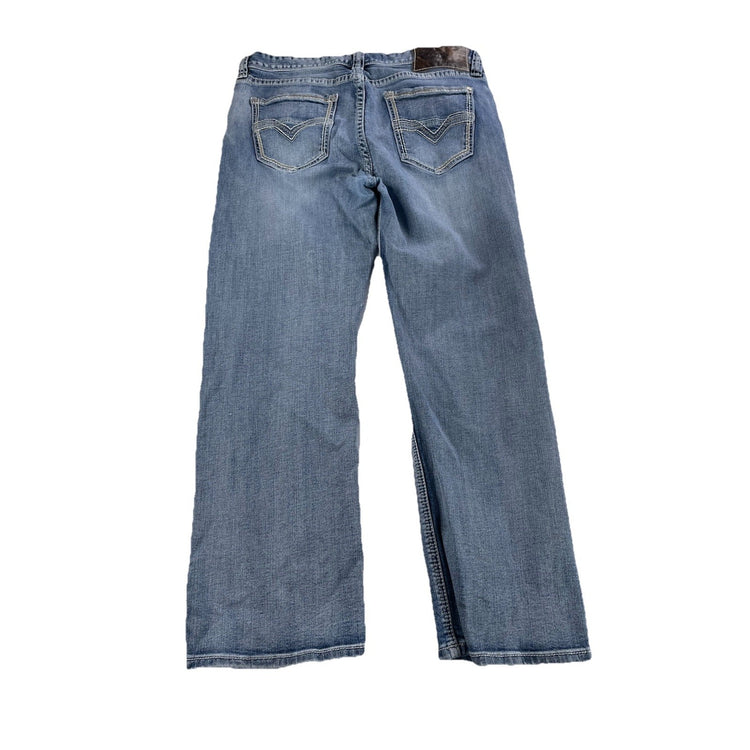 Mens Rock&Roll Double Barrel Straight Leg Lightwash Blue Jeans Sized 34x30