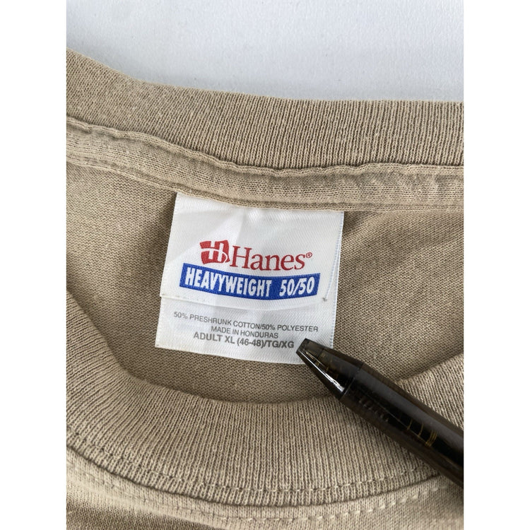 Mens Hanes ‘I Got Lei’d In Hawaii’ Beige T Shirt Size XL