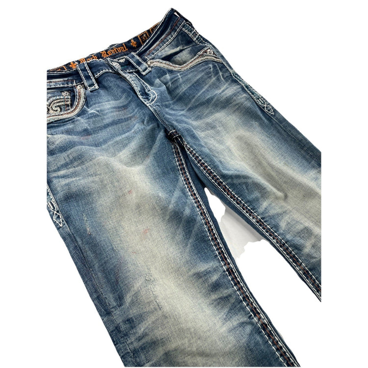Men’s Rock&Roll Chamois | Slim Bootcut Lightwash Blue Jeans Size 31