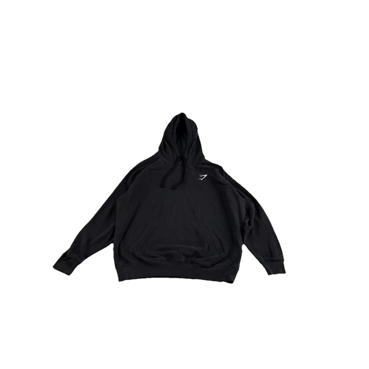 Mens Gymshark Black Pull Over Hoodie Size L