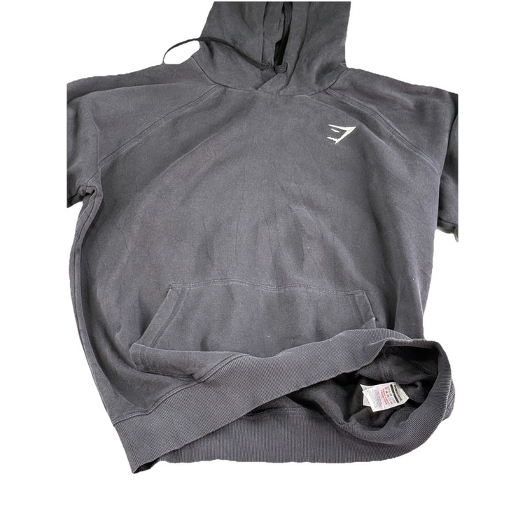 Mens Gymshark Black Pull Over Hoodie Size L