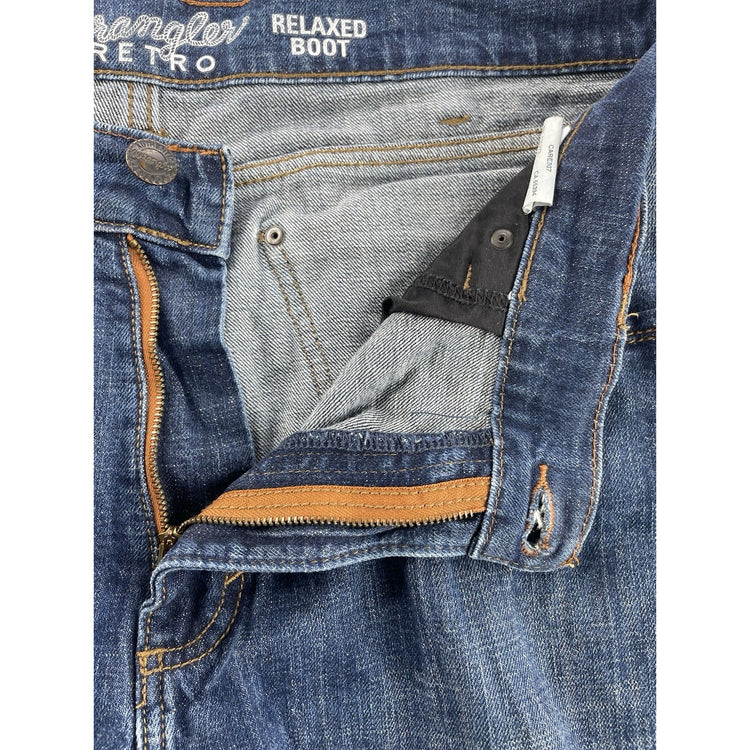 Men’s Wrangler Retro Relaxed Bootcut Blue Jeans Size 36x32