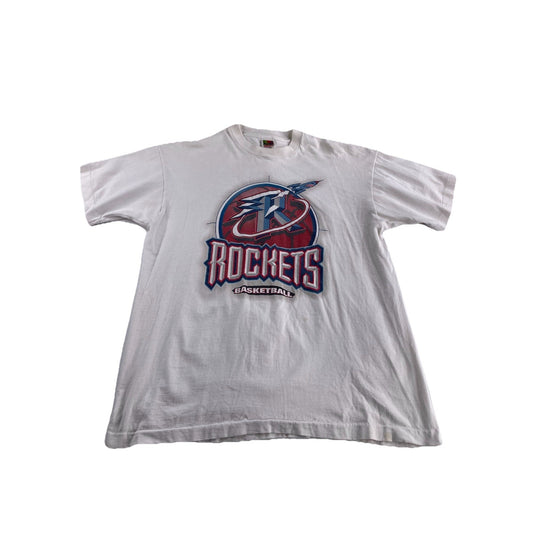 Mens Fruit Of The Loom White Vintage Houston Rockets Shirt Xl