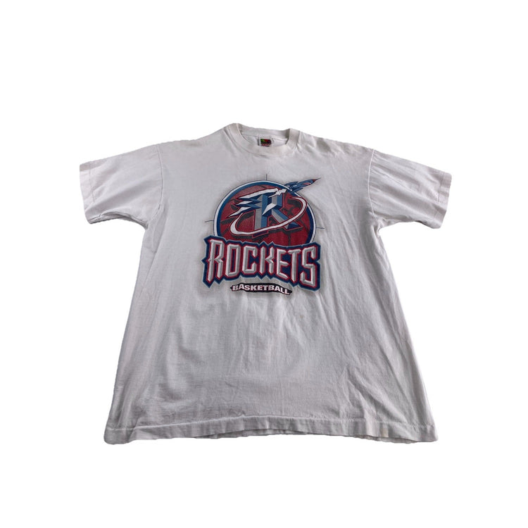 Mens  Fruit Of The Loom White Vintage Houston Rockets Shirt Xl