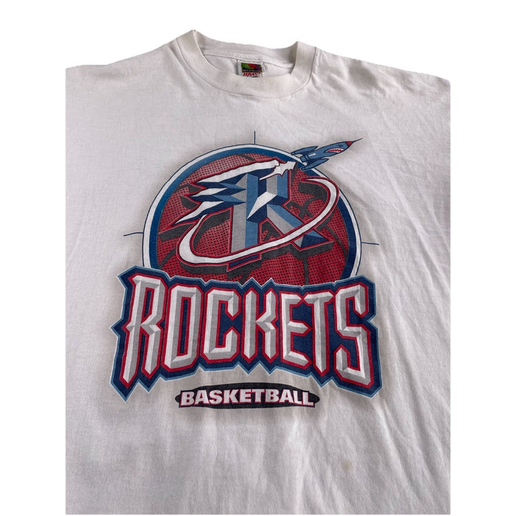 Mens  Fruit Of The Loom White Vintage Houston Rockets Shirt Xl