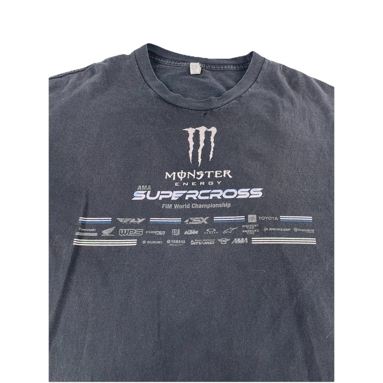 Mens Monster Energy AMA Supercross FIM World Championship Black T Shirt Size 2XL